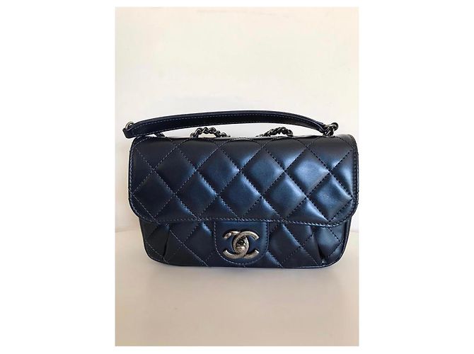 Timeless Chanel Nova pequena bolsa acolchoada Azul - vista 6