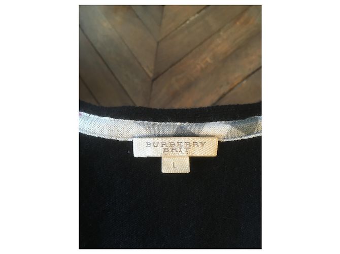 Burberry Pull col V cachemire noir - vue 5