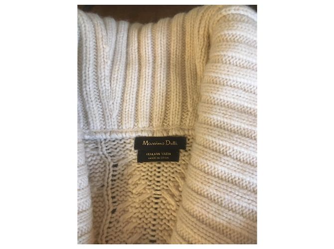 Massimo Dutti Pull sans manche col châle Beige - vue 4