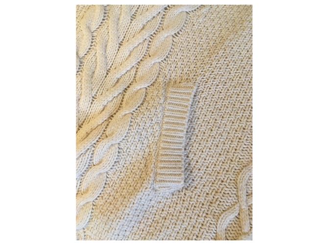 Massimo Dutti Pull sans manche col châle Beige - vue 5