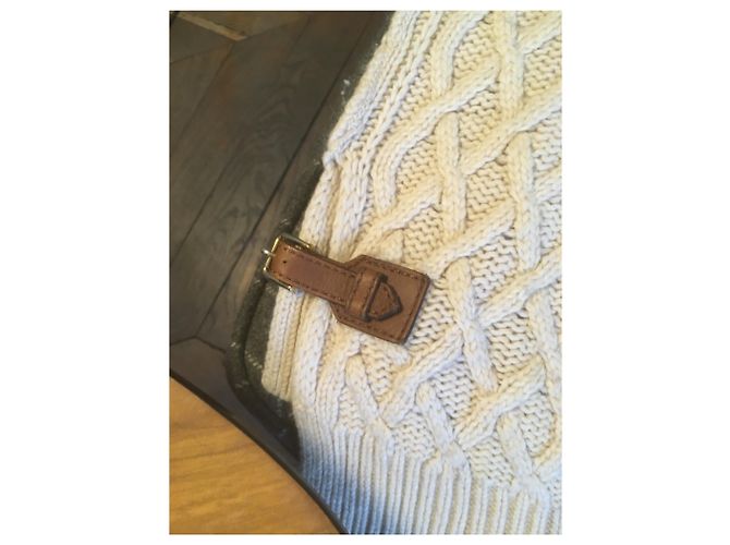 Massimo Dutti Pull sans manche col châle Beige - vue 7