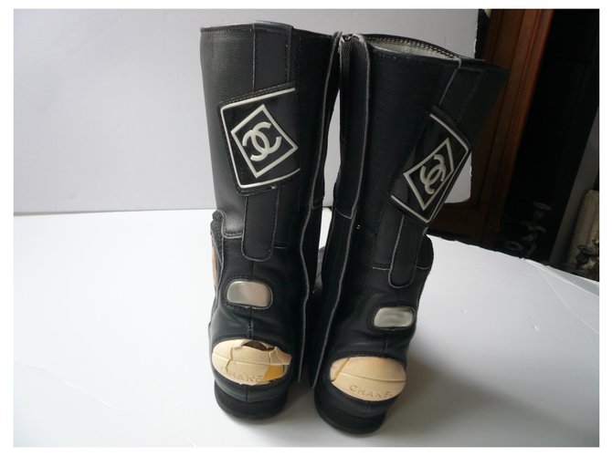Cambon CHANEL Stivaletti biker T41 COME È Nero - vista 2