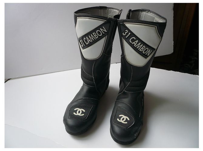 Cambon CHANEL Stivaletti biker T41 COME È Nero - vista 5