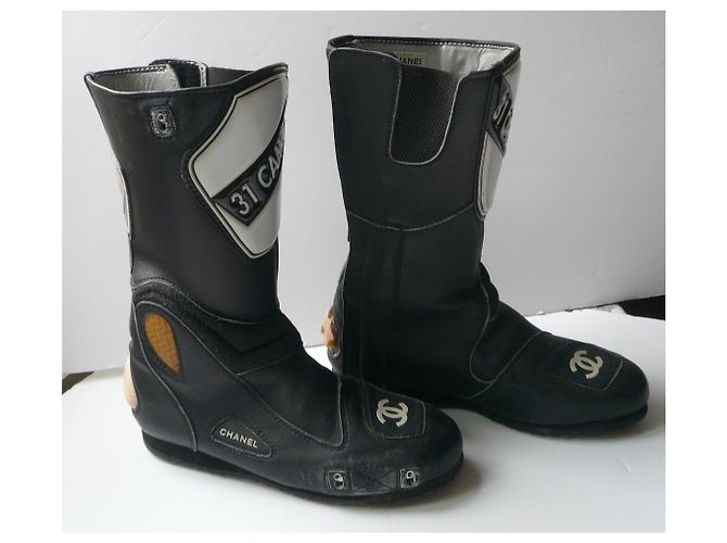 Cambon CHANEL Stivaletti biker T41 COME È Nero - vista 6