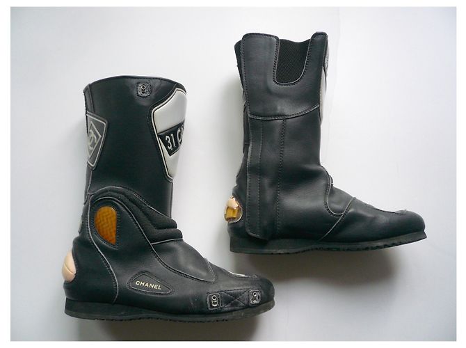 Cambon CHANEL Stivaletti biker T41 COME È Nero - vista 7
