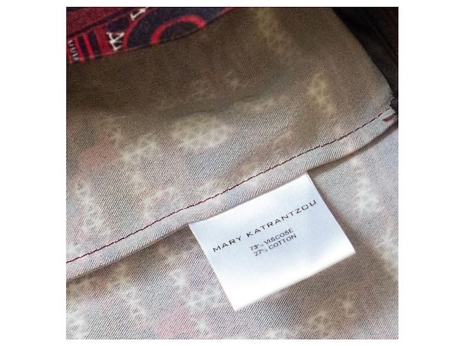 Vestido recto Mary Katrantzou Elio Rojo Oscuro Algodón Viscosa Burdeos - vista 5
