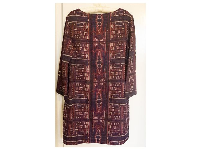 Vestido recto Mary Katrantzou Elio Rojo Oscuro Algodón Viscosa Burdeos - vista 6