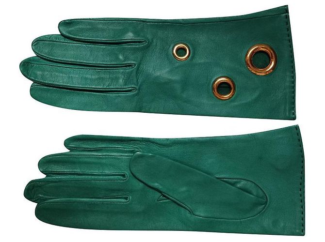 Hermès Vintage Handschuhe (späte Jahre 90 Anfang 2000) Grün - Ansicht 2