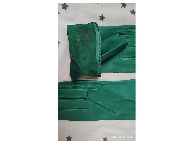 Hermès Vintage Handschuhe (späte Jahre 90 Anfang 2000) Grün - Ansicht 6
