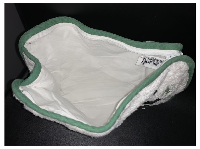 Hermès Neceser pandas de algodón Blanco - vista 3