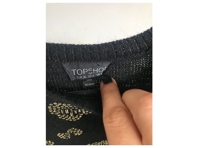 Jersey con bordado New Topshop Negro - vista 2