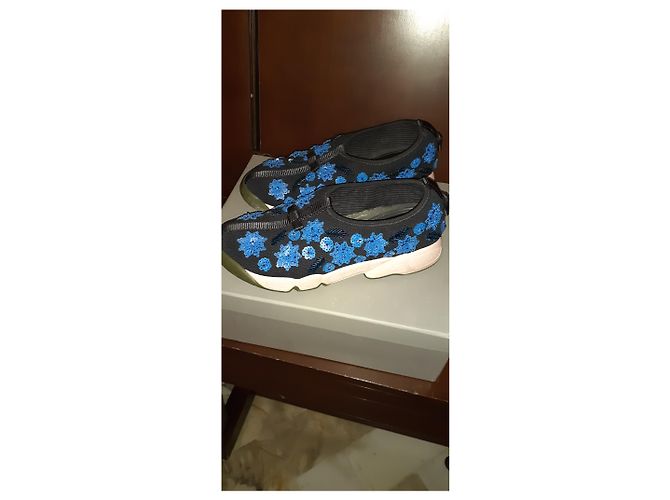 Espadrilles Christian Dior Fusion Blu in Tela 37.5 - vista 2