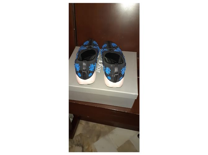 Espadrilles Christian Dior Fusion Blu in Tela 37.5 - vista 3