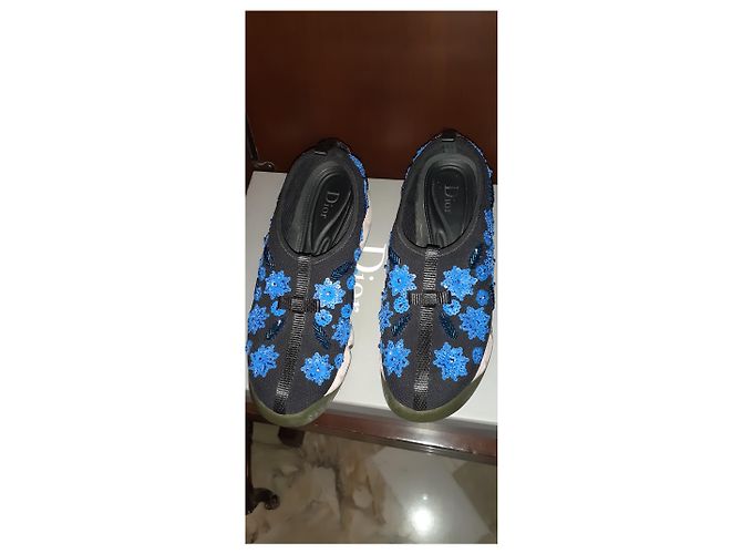 Espadrilles Christian Dior Fusion Blu in Tela 37.5 - vista 6