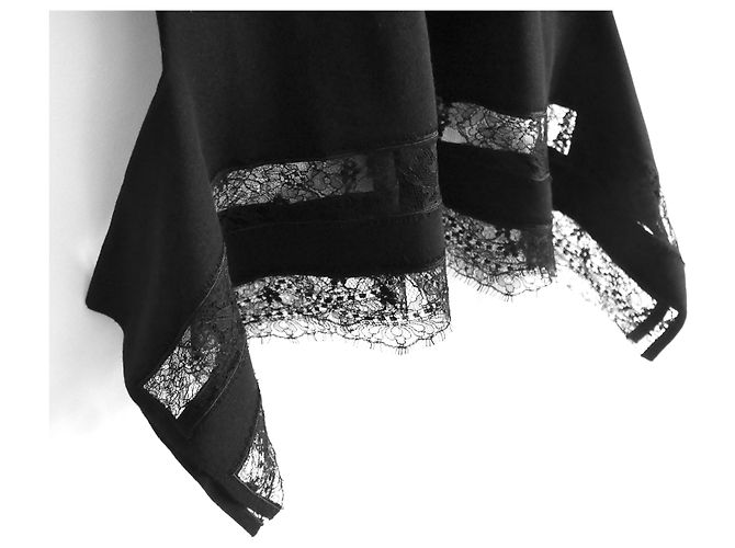 Louis Vuitton Strickkleid mit Spitzensaum Schwarz - Ansicht 2