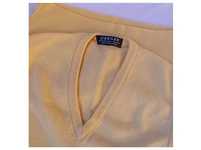 Jaeger Men's Sleeveless Lambswool Sweater Yellow - view 11