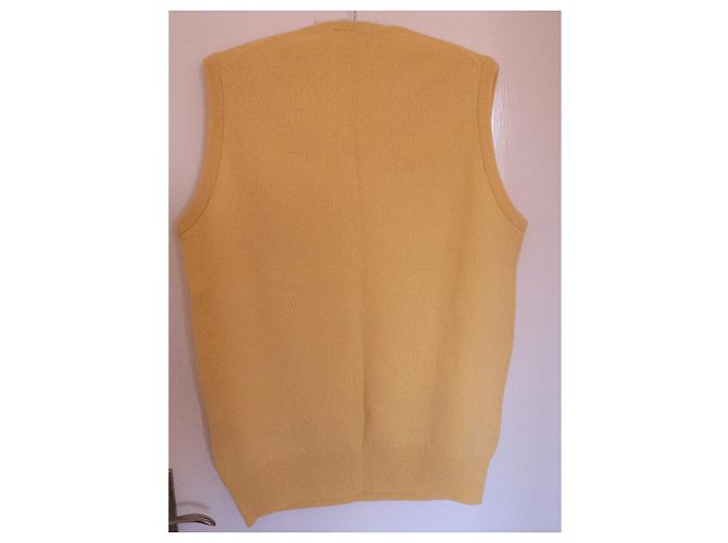 Jaeger Men's Sleeveless Lambswool Sweater Yellow - view 2