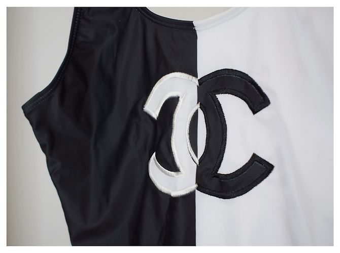 Chanel Roupa de banho Preto Branco - vista 3