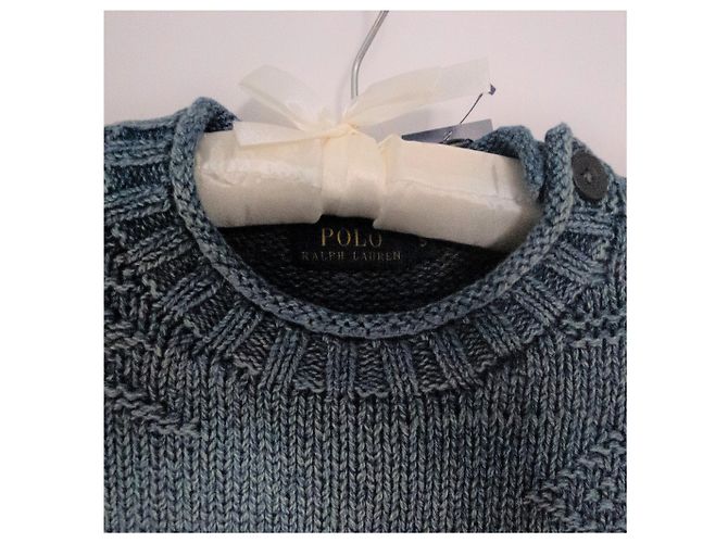 Polo Ralph Lauren Pullover aus blauer Baumwolle mit Rundhalsausschnitt - Ansicht 2