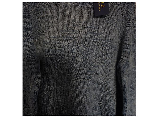 Polo Ralph Lauren Pullover aus blauer Baumwolle mit Rundhalsausschnitt - Ansicht 7