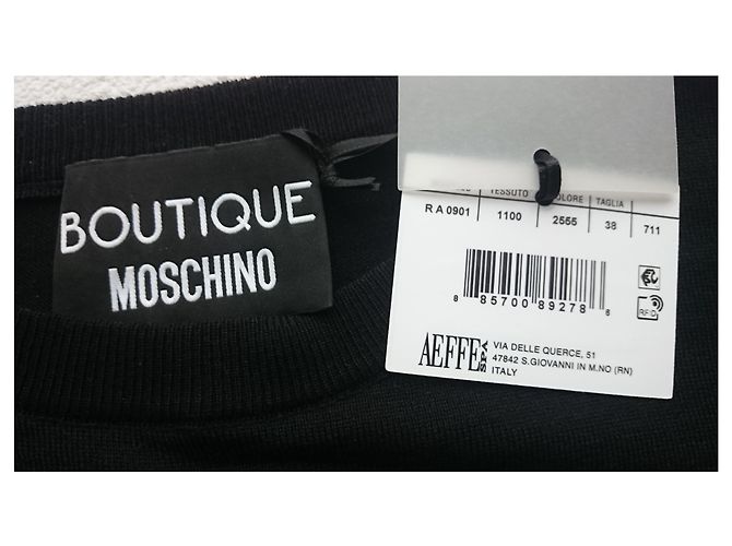 Boutique Moschino Pullover. Taille IT38 (XS) Noir - vue 2