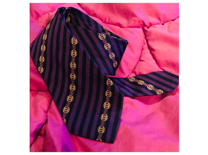 Chanel Cravates Noir Doré Violet - vue 2