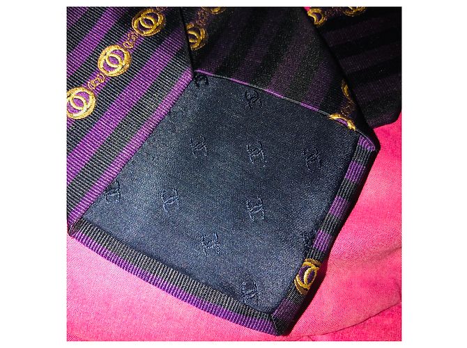 Chanel Cravates Noir Doré Violet - vue 4
