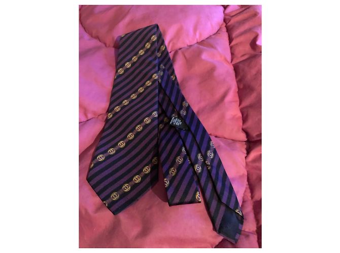 Chanel Cravates Noir Doré Violet - vue 5