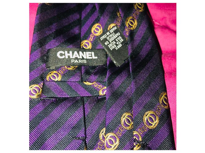 Chanel Cravates Noir Doré Violet - vue 6