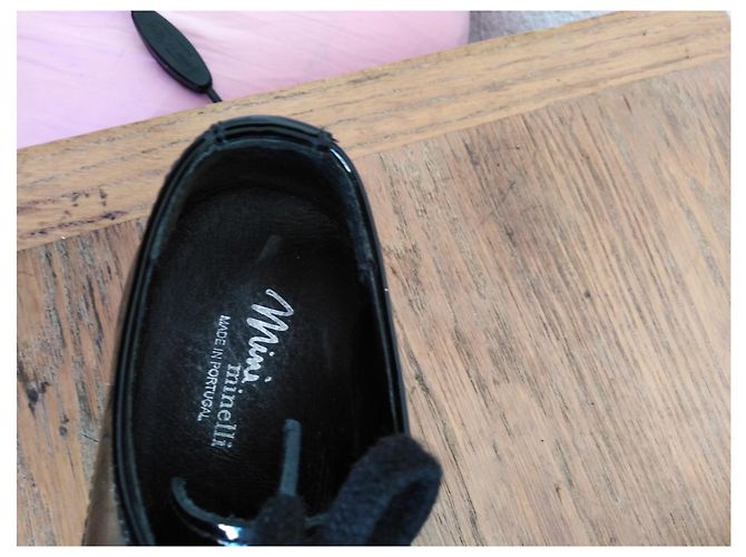 Scarpe Minelli in vernice nera con lacci Nero - vista 2