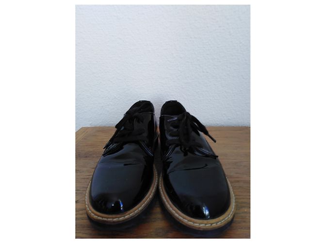 Scarpe Minelli in vernice nera con lacci Nero - vista 3