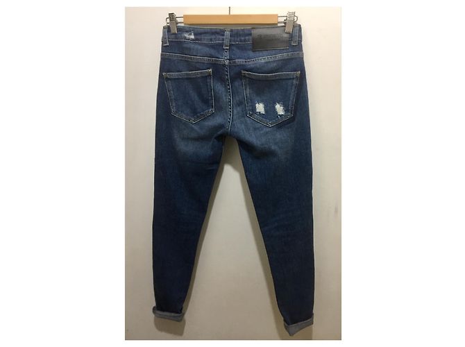 Trussardi Vaqueros con puños desgastados artificialmente 27/32 Azul - vista 3