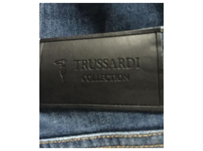 Trussardi Vaqueros con puños desgastados artificialmente 27/32 Azul - vista 4