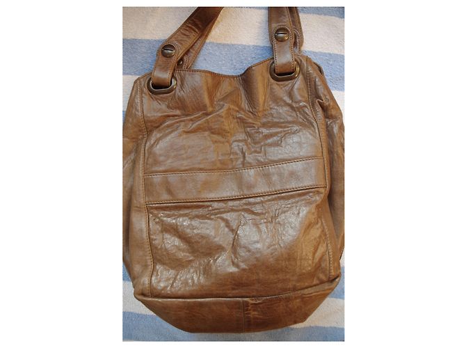 Borsa Tote Flower Gerard Darel in pelle marrone chiaro - vista 4