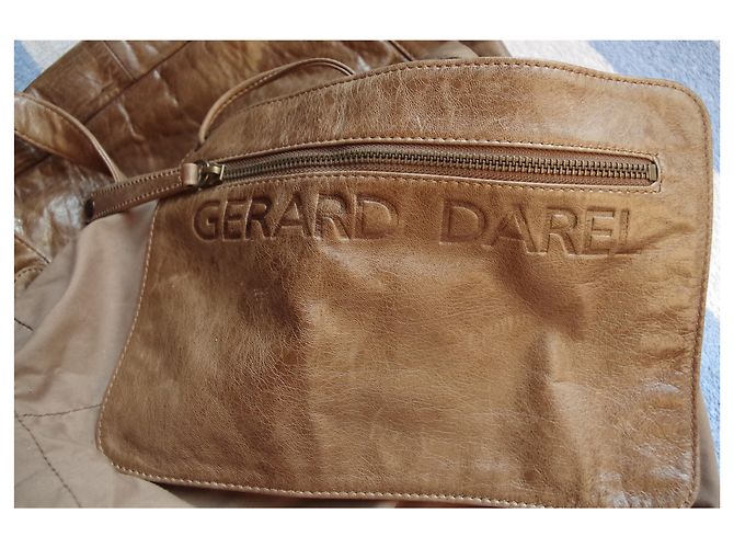 Borsa Tote Flower Gerard Darel in pelle marrone chiaro - vista 6