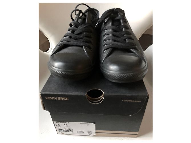 Converse All Star low-top basket / sneaker - black leather black sole - view 11