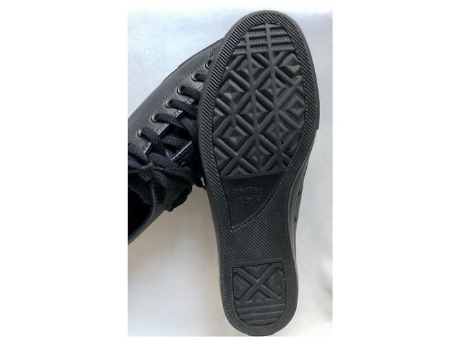 Converse All Star low-top basket / sneaker - black leather black sole - view 9
