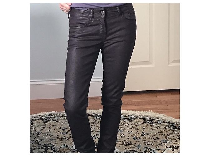 The Kooples Vaqueros de denim elástico encerado sz 25 Púrpura - vista 2