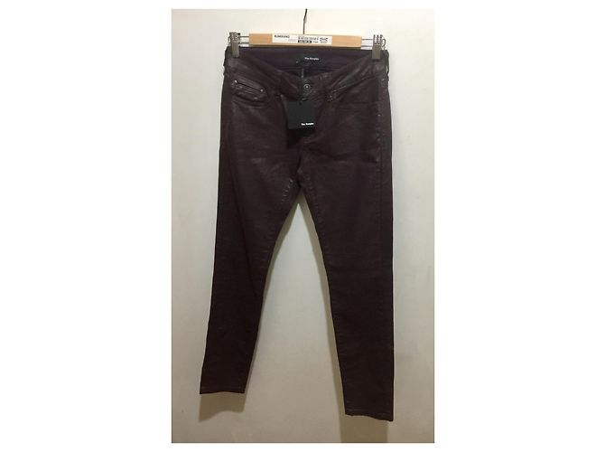 The Kooples Vaqueros de denim elástico encerado sz 25 Púrpura - vista 3
