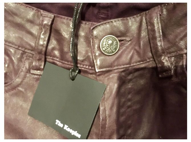 The Kooples Vaqueros de denim elástico encerado sz 25 Púrpura - vista 7