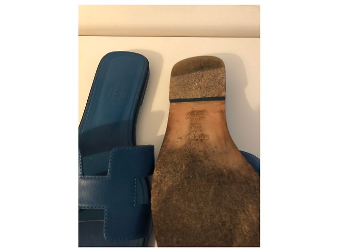 Oran Hermès Sandalen Blau - Ansicht 2