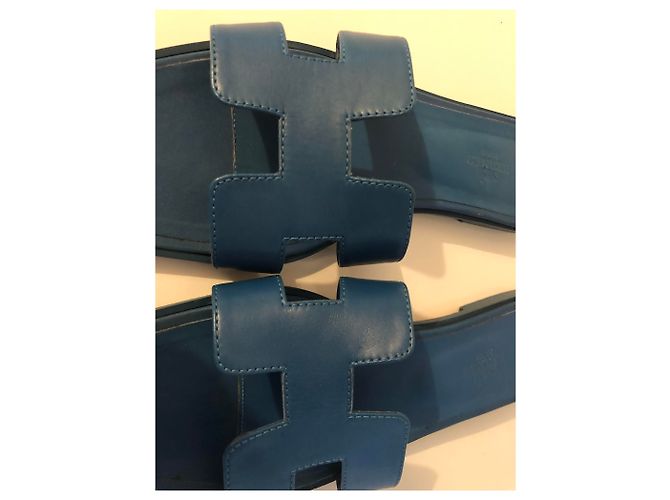 Oran Hermès Sandalen Blau - Ansicht 4