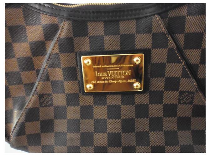 Borsa a mano Louis Vuitton Thames Damier Tela Marrone Scuro - vista 4