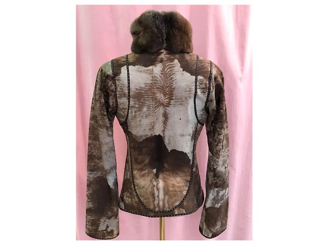 Fendi Kurzjacke mit Chinchilla Kragen Mehrfarben - Ansicht 2