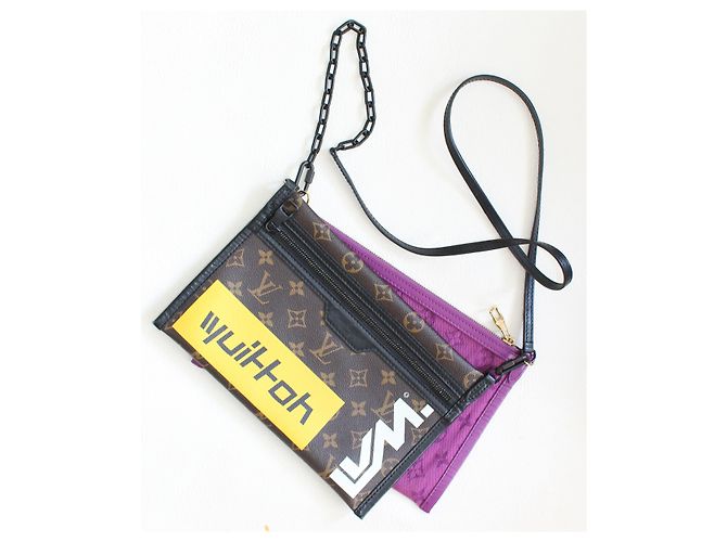 Borsa a tracolla piatta foderata Louis Vuitton Porpora Marrone scuro - vista 2