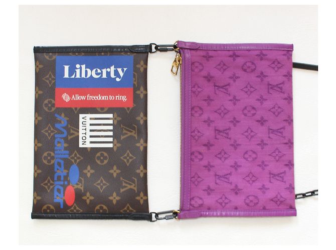 Borsa a tracolla piatta foderata Louis Vuitton Porpora Marrone scuro - vista 4