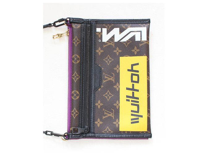 Borsa a tracolla piatta foderata Louis Vuitton Porpora Marrone scuro - vista 5