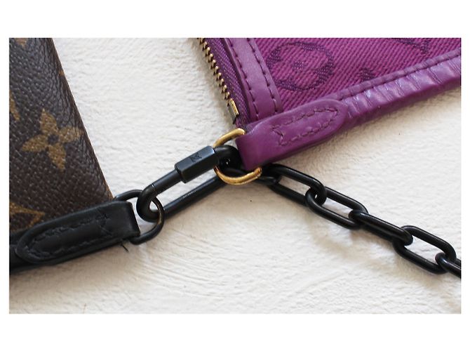 Borsa a tracolla piatta foderata Louis Vuitton Porpora Marrone scuro - vista 7