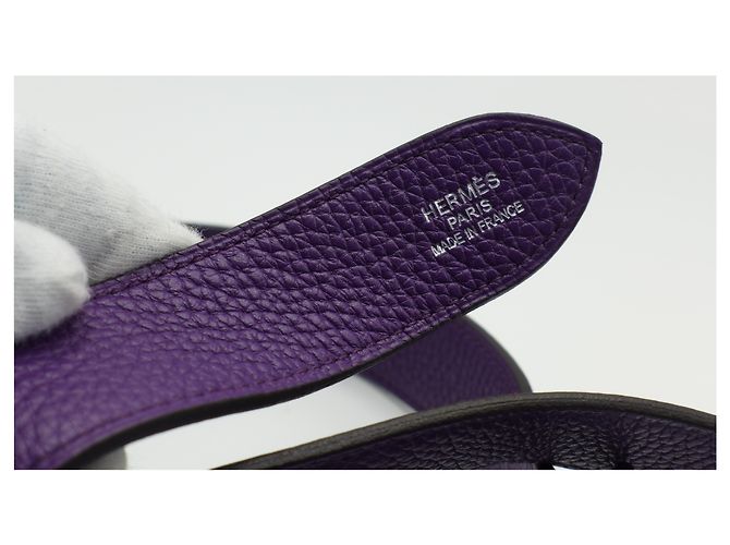 Borsa Hermès Jypsiere 34 in pelle viola Porpora - vista 11