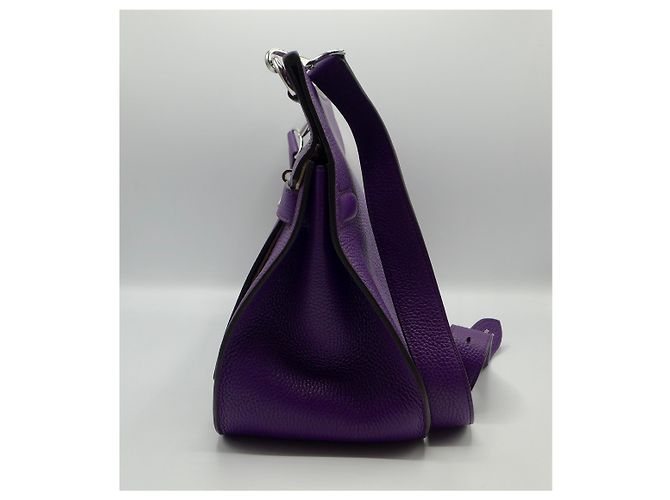 Borsa Hermès Jypsiere 34 in pelle viola Porpora - vista 2